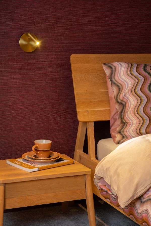 Lucide JOLIJN - Oplaadbare Bedlamp / Wandlamp - Accu/Batterij - Ø 10,2 cm - LED - 1x2W 3000K - Magnetisch - Mat Goud / Messing - sfeer 1